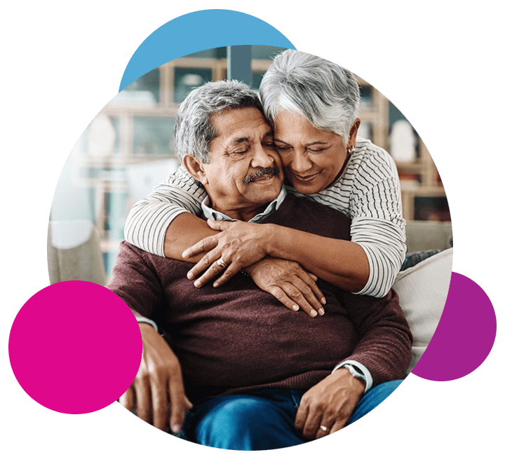 happy elderly couple in the comfort of their home