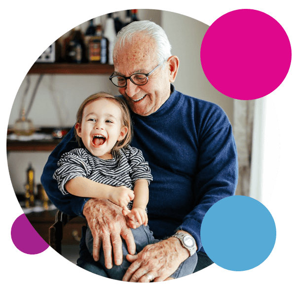 senior man enjoying time with grandson